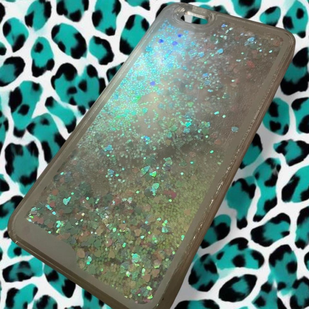 Holographic Blue Glittery Hearts iPhone Case • Moving Glitter! • Mermaidcore